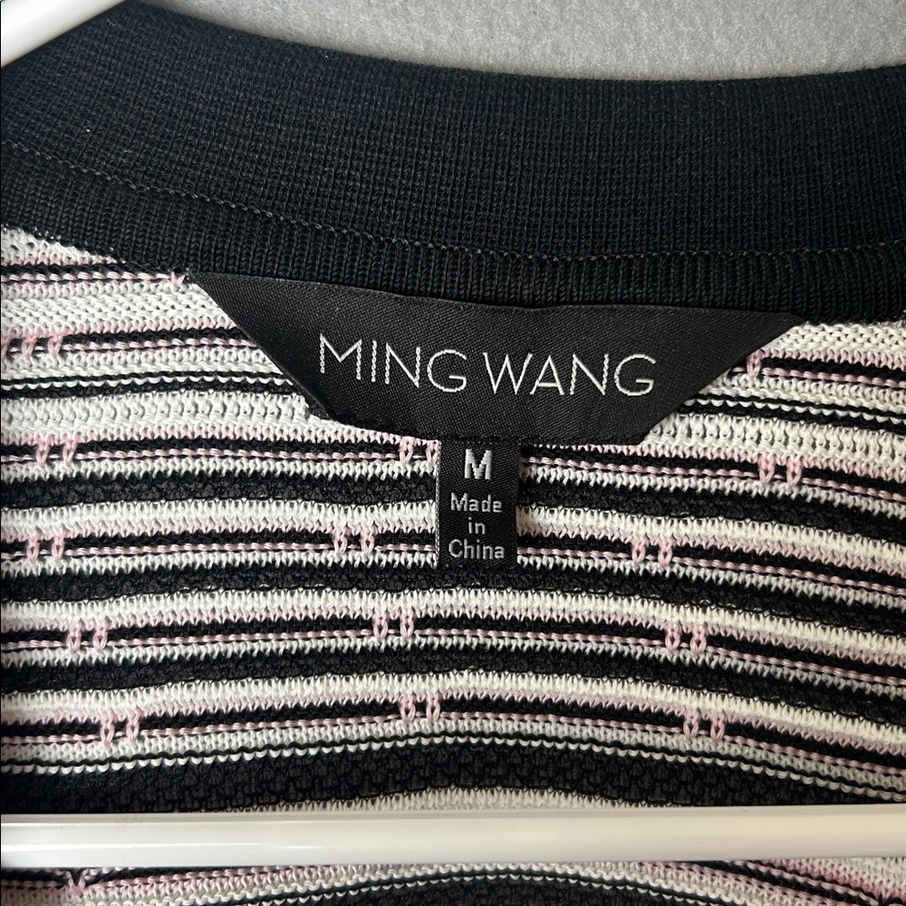 Ming Wang M Multi Color Striped Knit Open Cardigan Quiet Luxury Spring Feminine - Picture 3 of 8